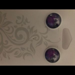Purple floral studs
